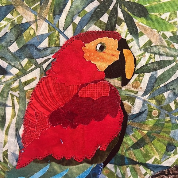 NEW! Handmade Parrot Framed Fabric Art - Picture 2 of 3